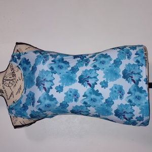 CG Champion Activewear Women Swim Top Size M Floral Blue Stretch